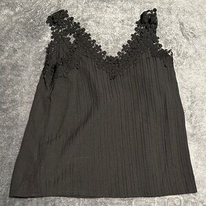 Floral Lace V-Neck Black Camisole